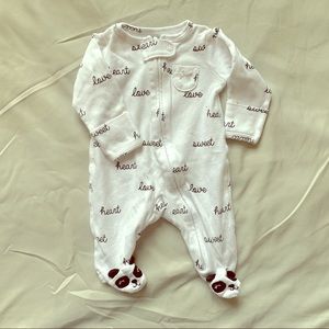 Newborn Panda Zip Up Romper